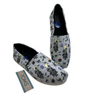 Toms Raindrop Witchcraft Belmont Shoe Womens 6.5 Gray Slip On Halloween Spooky